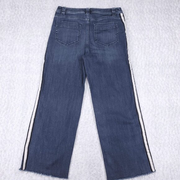 J. Jill Denim Full-Leg High Rise Cropped Jeans Women's 10T Side Stripes - Picture 2 of 8